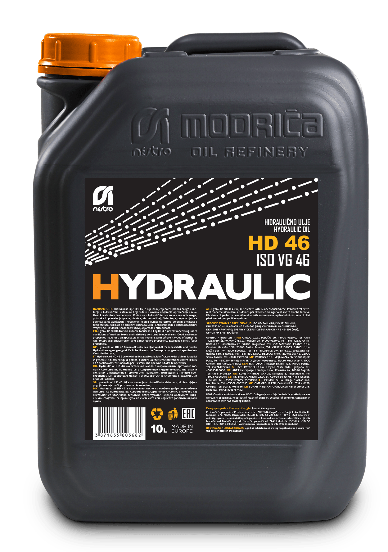 Гидравлическое масло Nestro HIDRAULIČNO ULJE HD 46